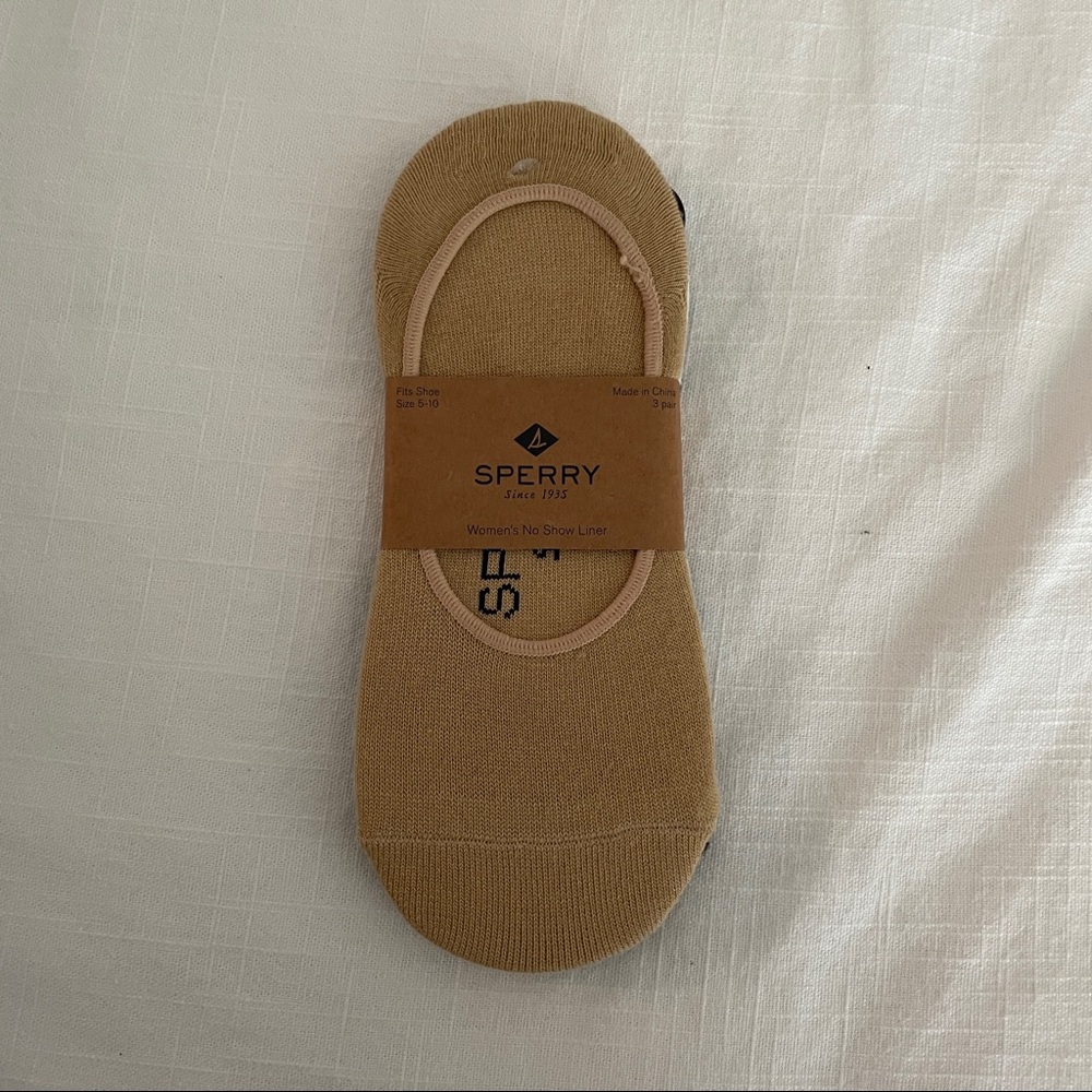 [SPERRY] BNWT WOMEN’S NO SHOW LINER SOCKS 1 SET OF 3 PAIRS IN NUDE/WHITE/BLACK